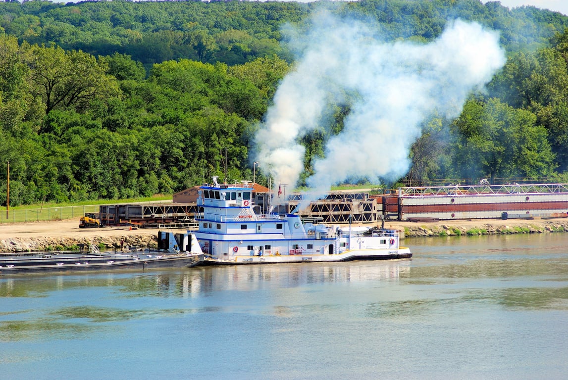 boat towing on water