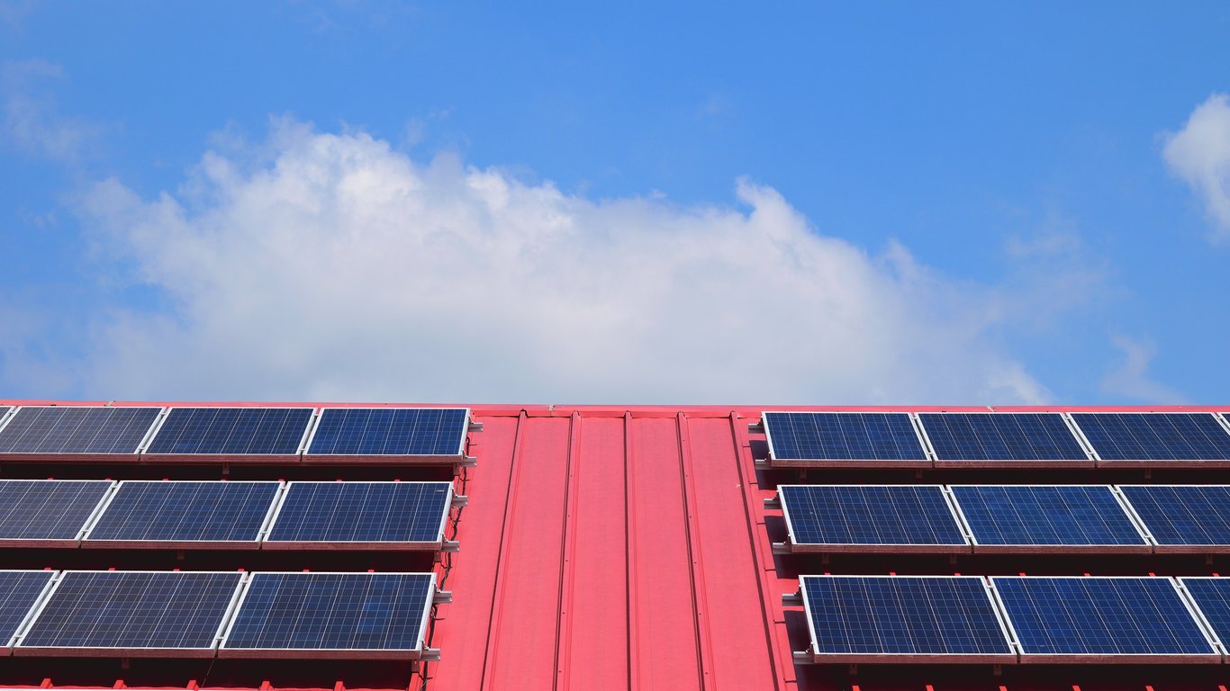 monocrystalline solar panels on roof