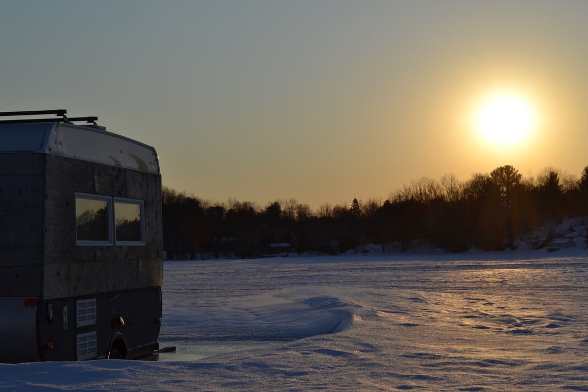 ice fishing shanty