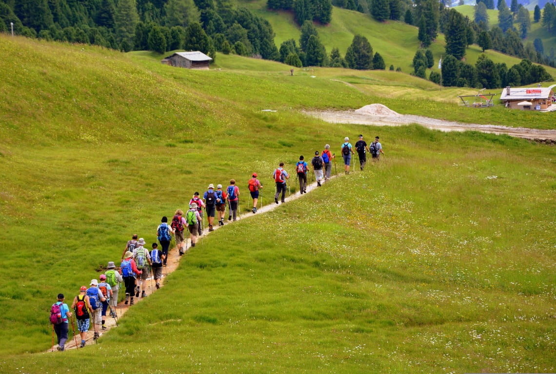 group hiking trail