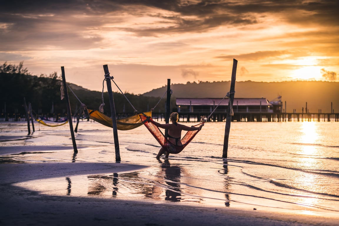 hammock camping setup