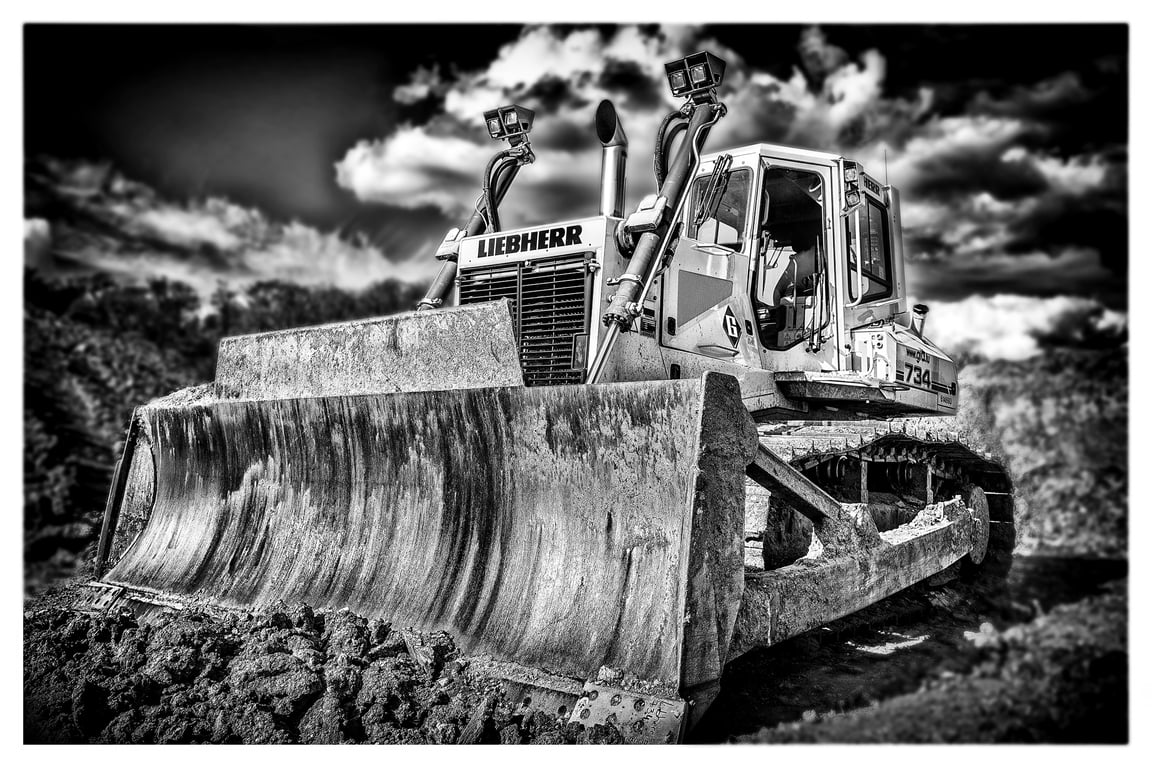 Caterpillar excavator construction site