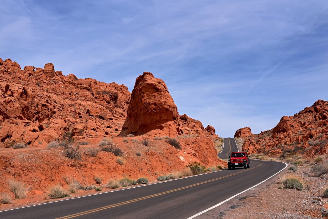 SUV towing travel trailer