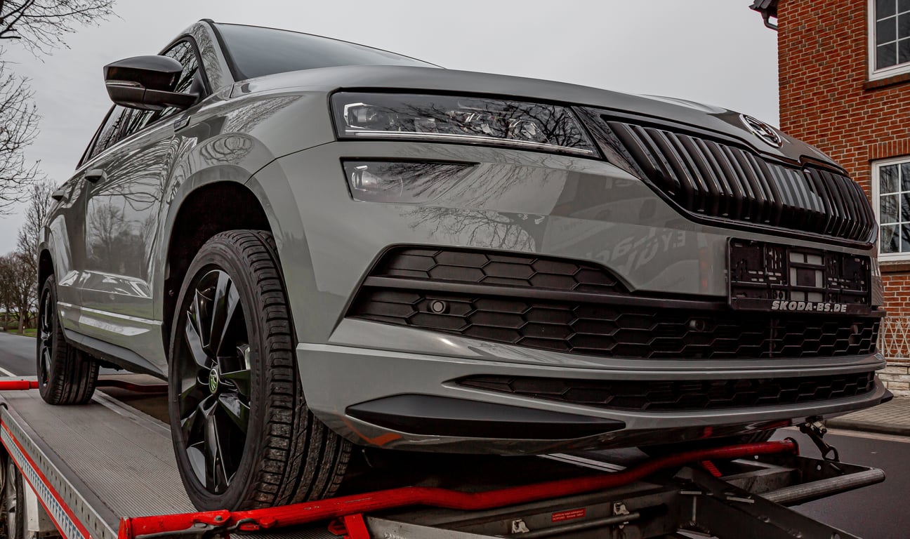 car towing trailer