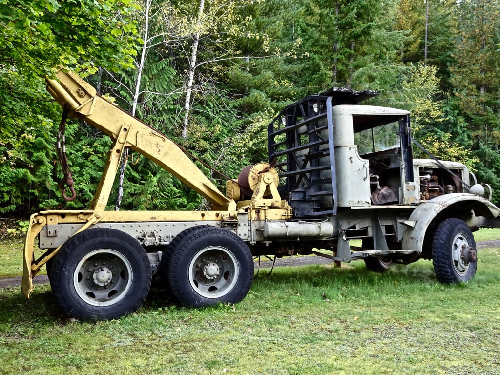 tow truck with trailer