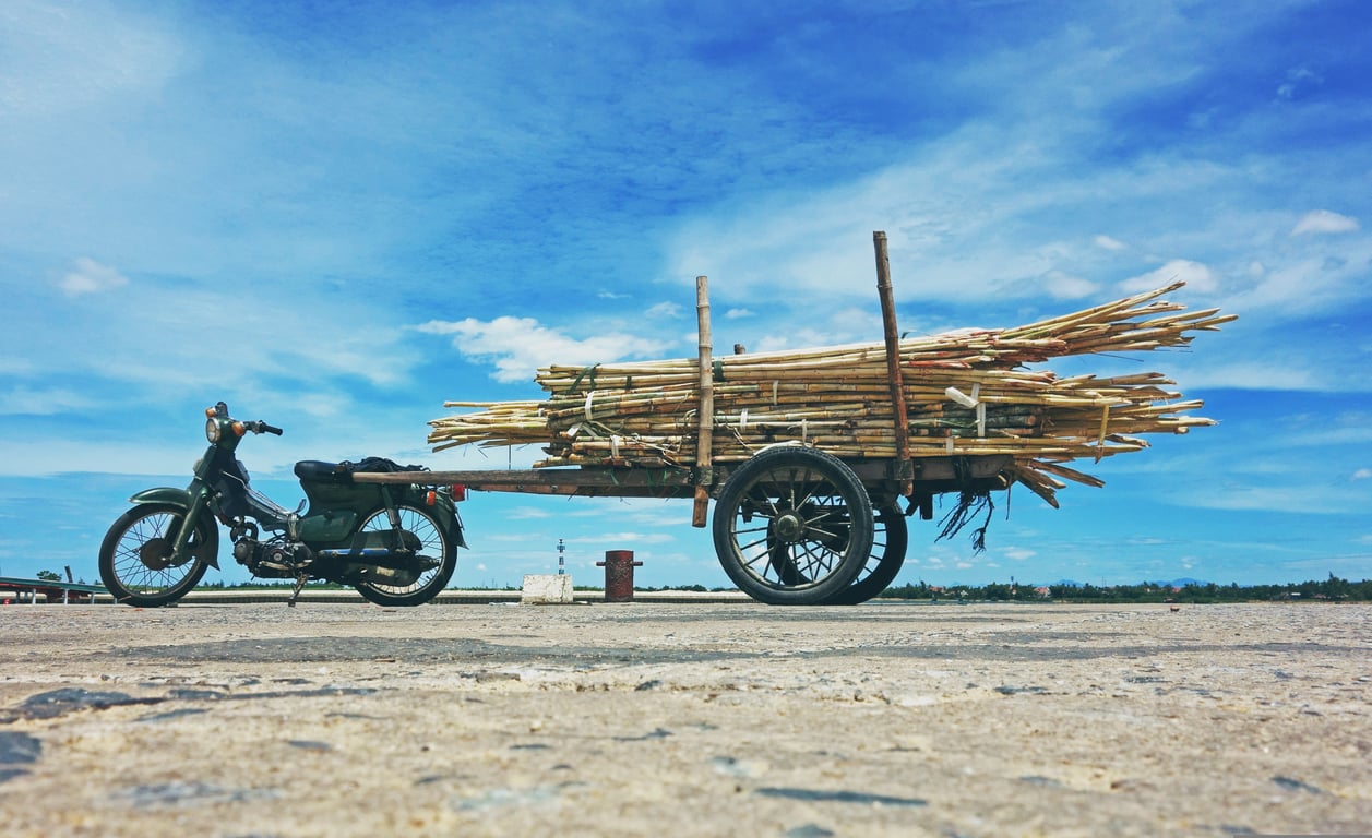 loaded travel trailer towing