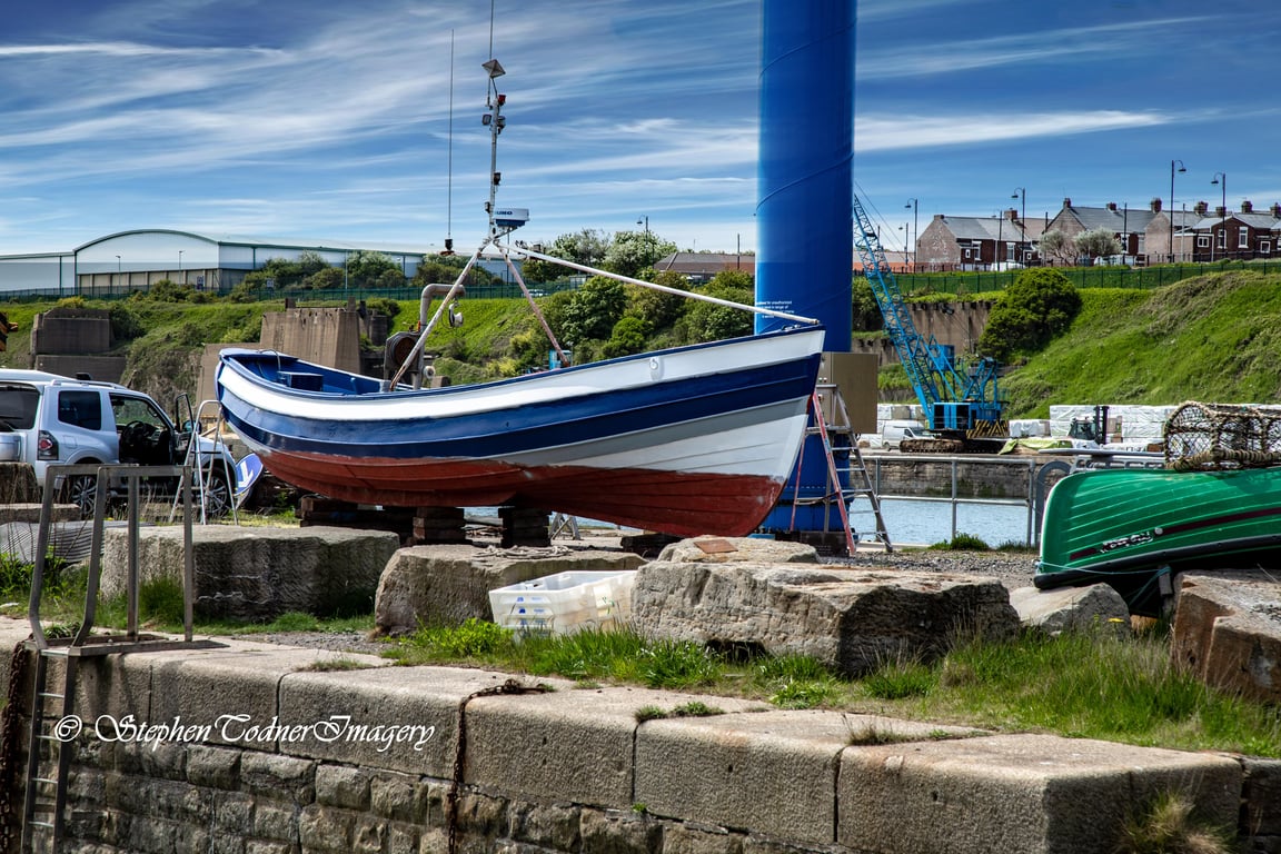 boat trailer at marina