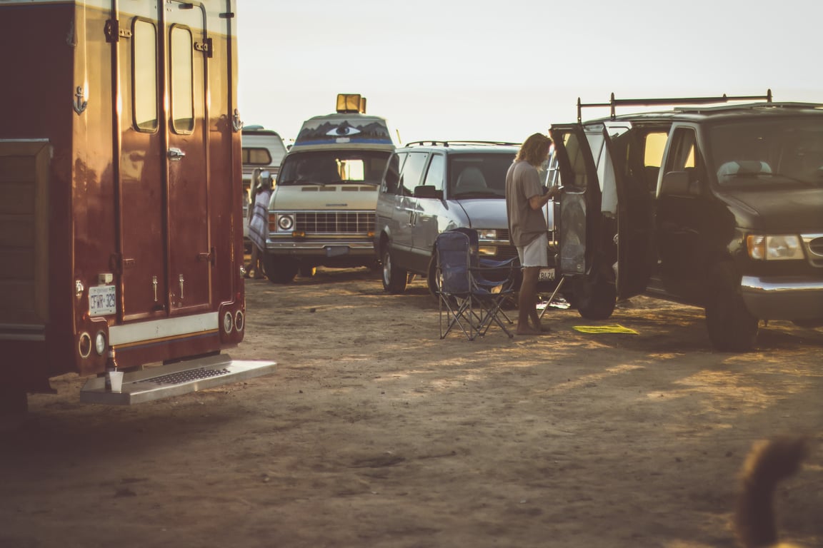 RV technician repairing travel trailer