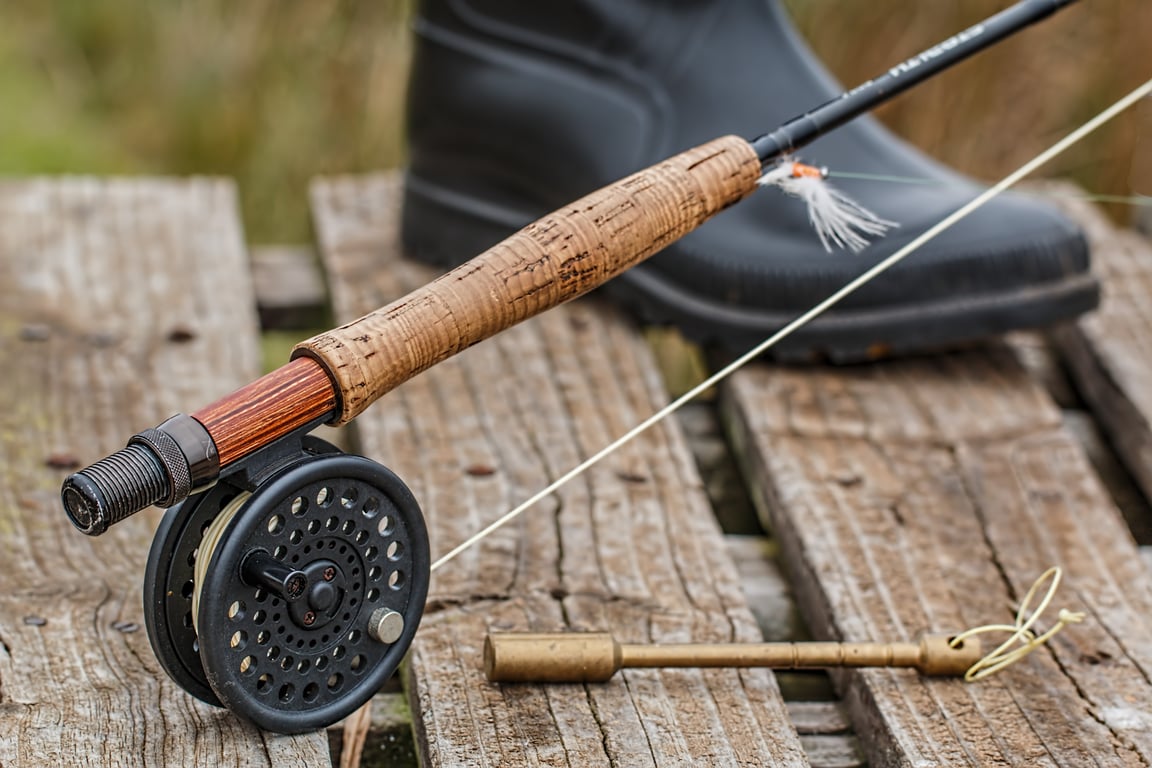 fly fishing rod and reel
