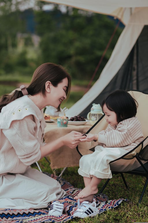 family camping tent campsite