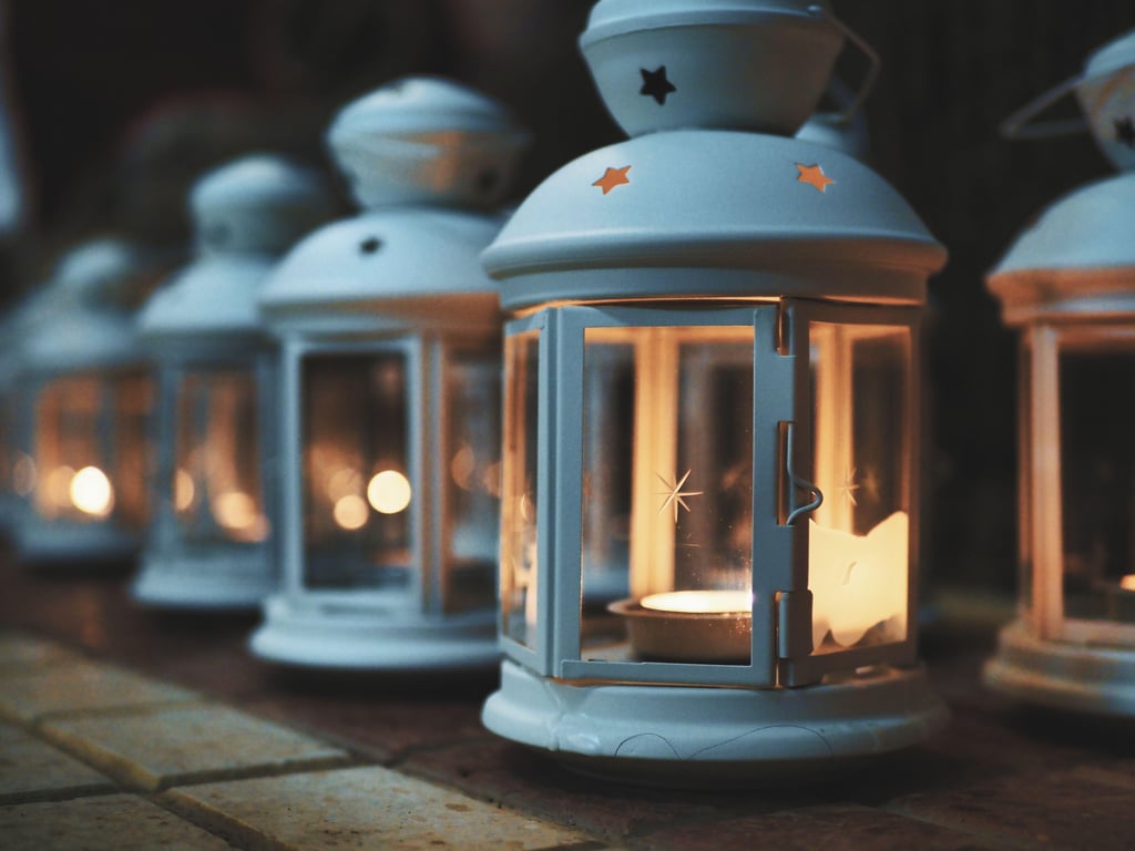 cozy tent campsite lantern
