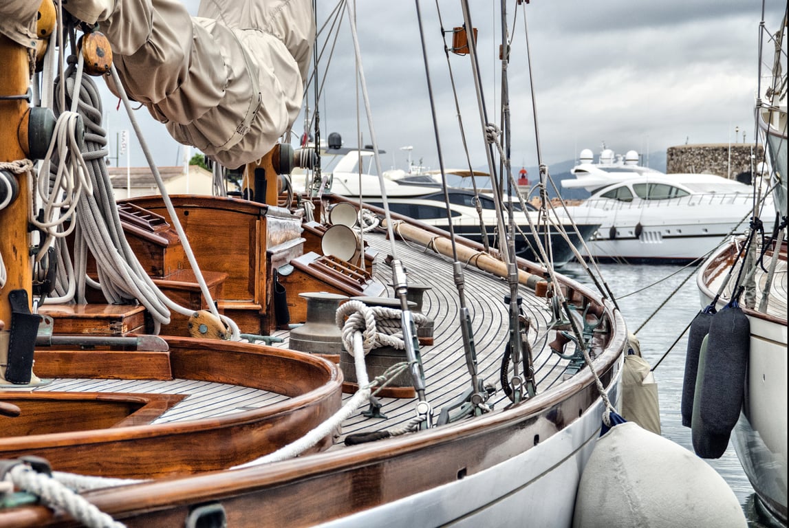 older sailboat marina