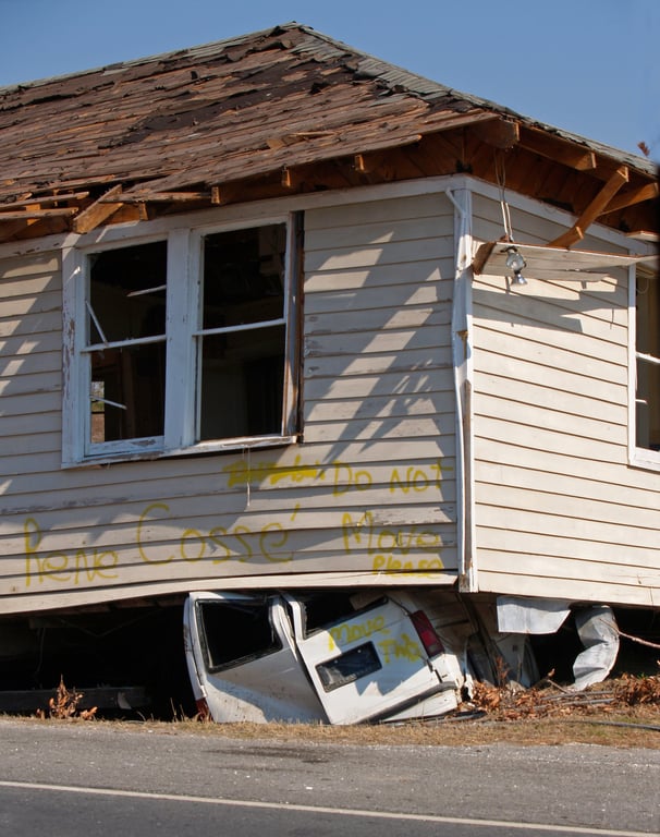 storm-damaged roof