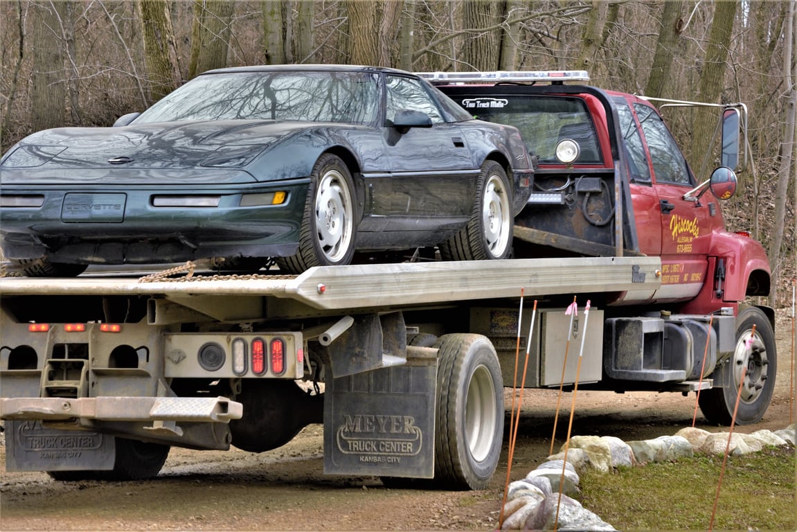 flatbed tow truck roadside