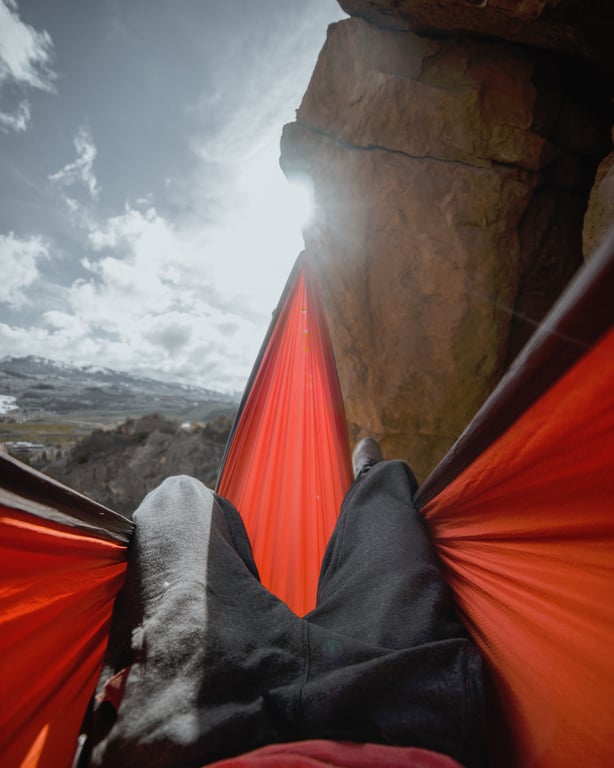 hammock camping setup