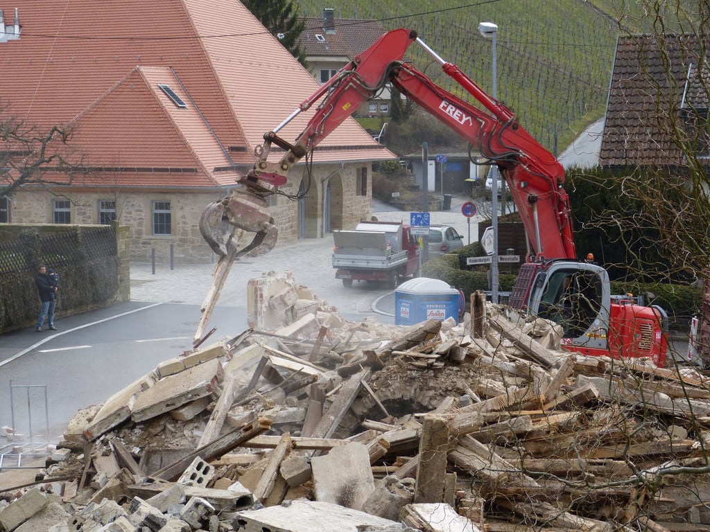 Cat excavator construction site