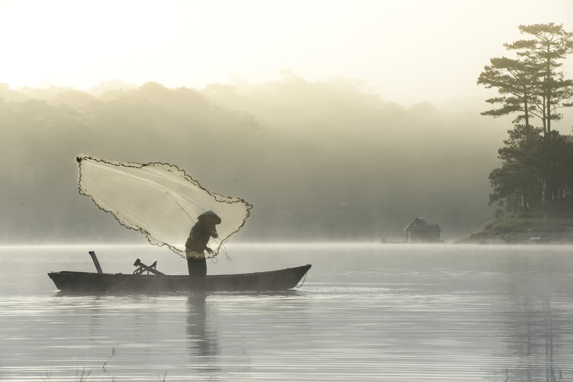 boat trailer with fishing boat
