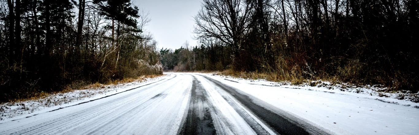 winter tires snowy road