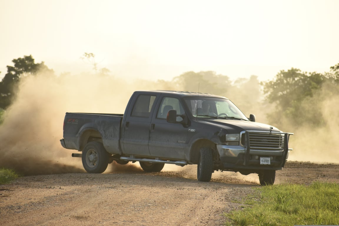 pickup truck towing travel trailer