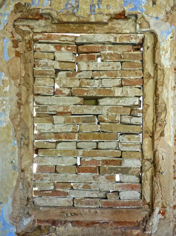 plywood boarded-up window