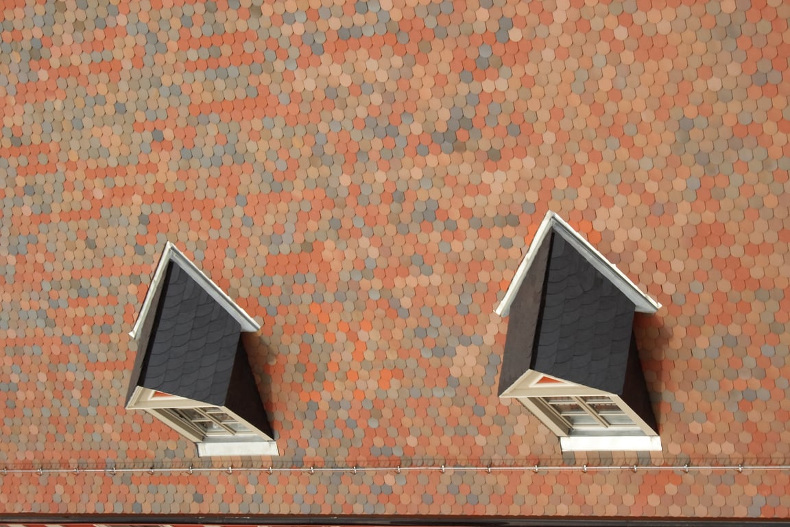 steep roof with dormers