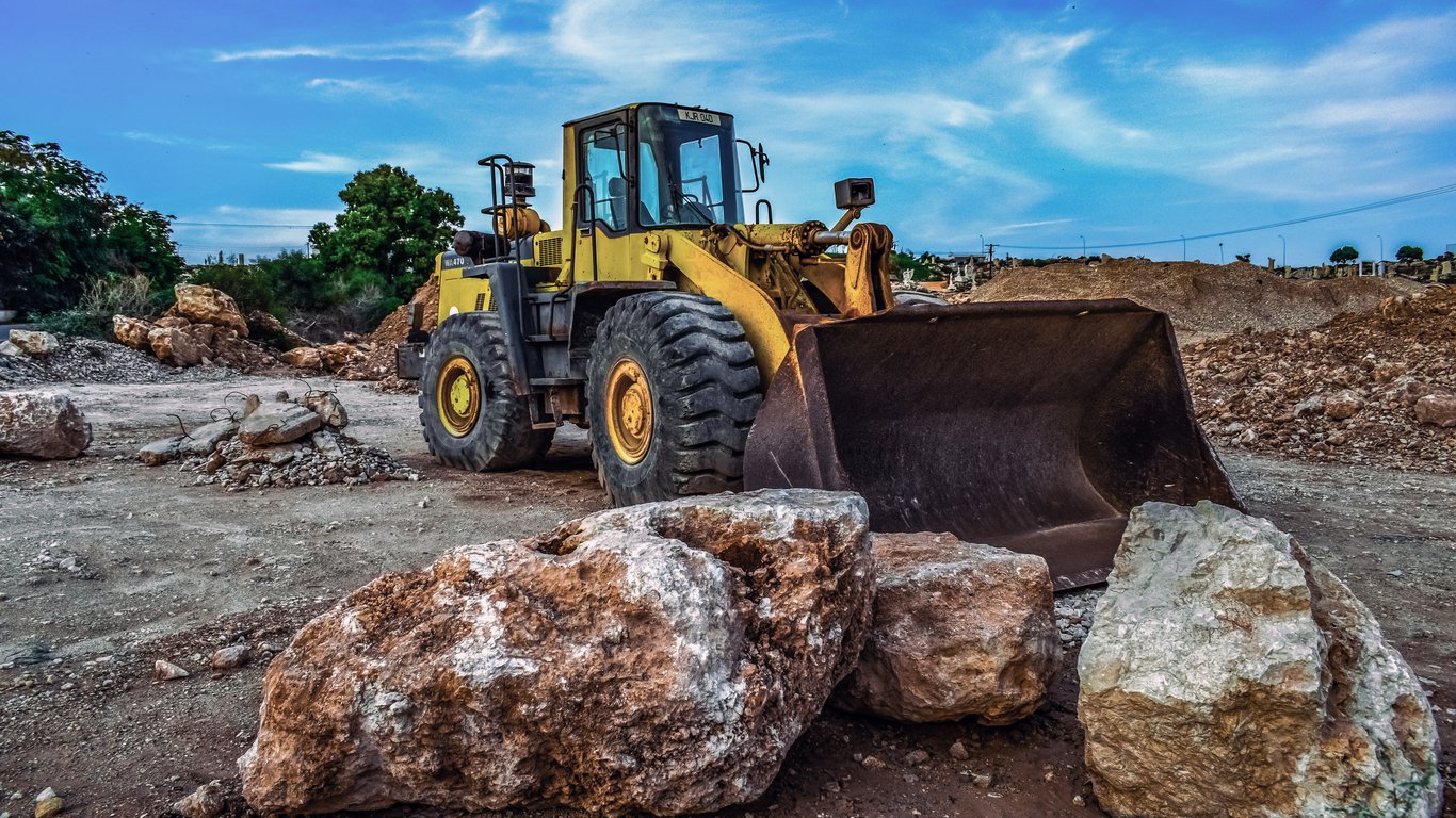 bulldozer grading construction site