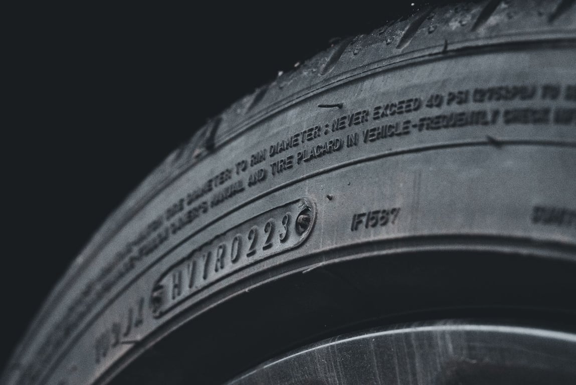 225/55R17 tire sidewall