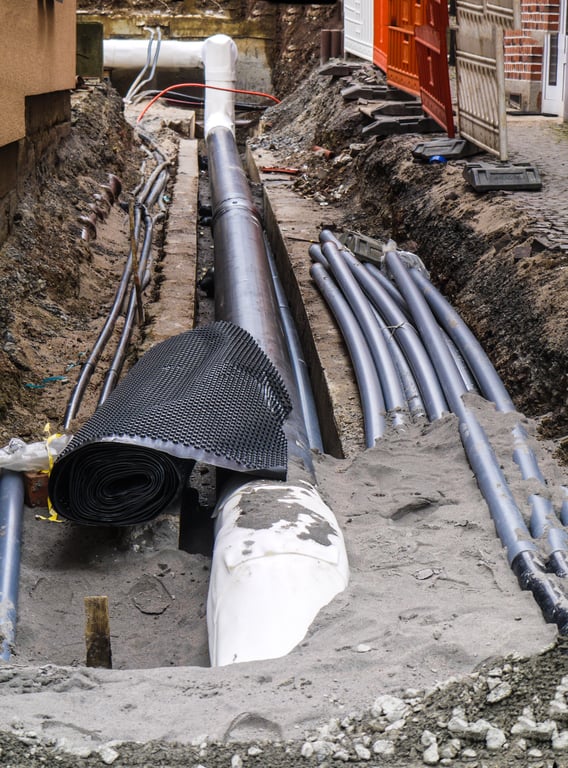 sewer pipe trench excavation