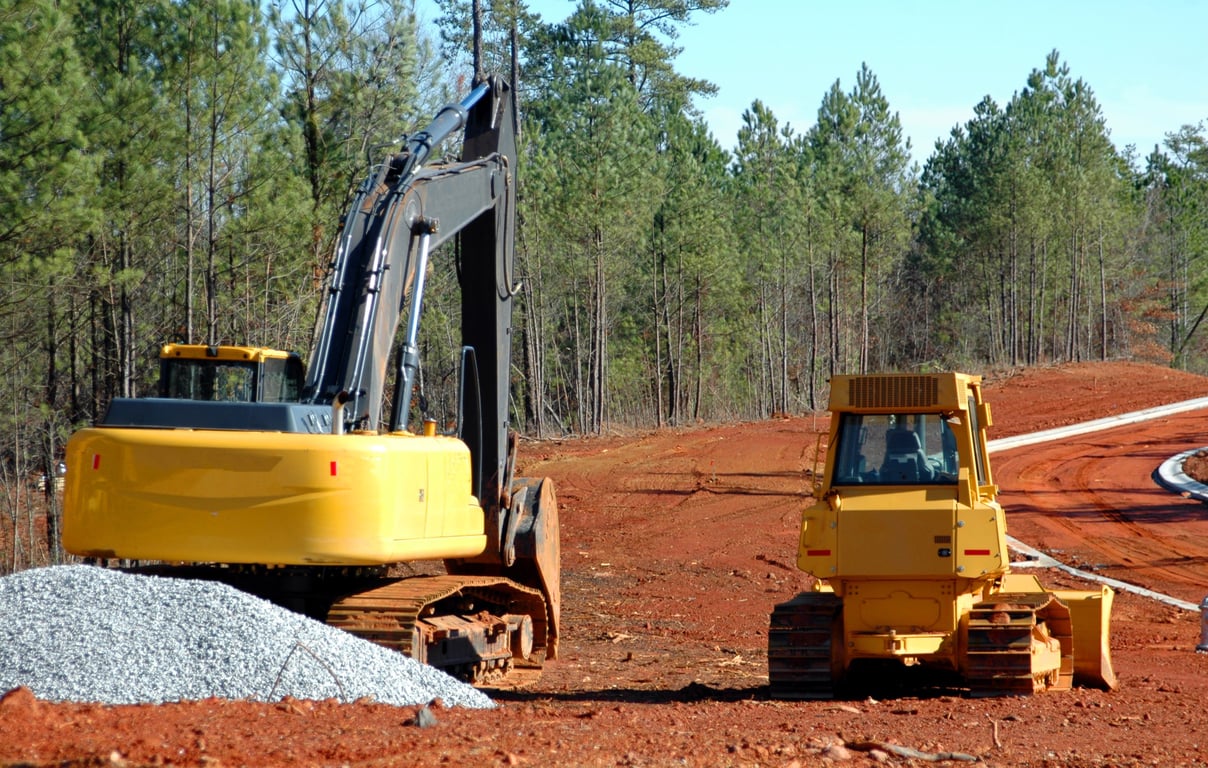 backhoe loader construction site