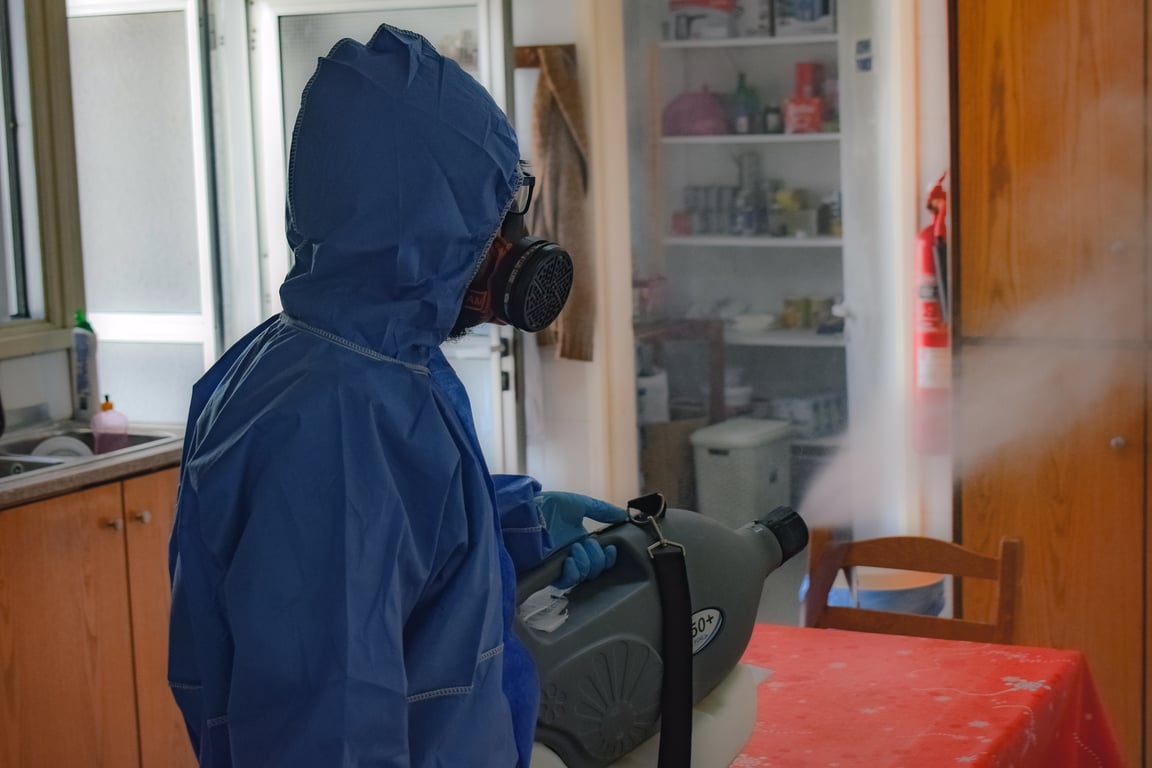 termite fumigation tented house