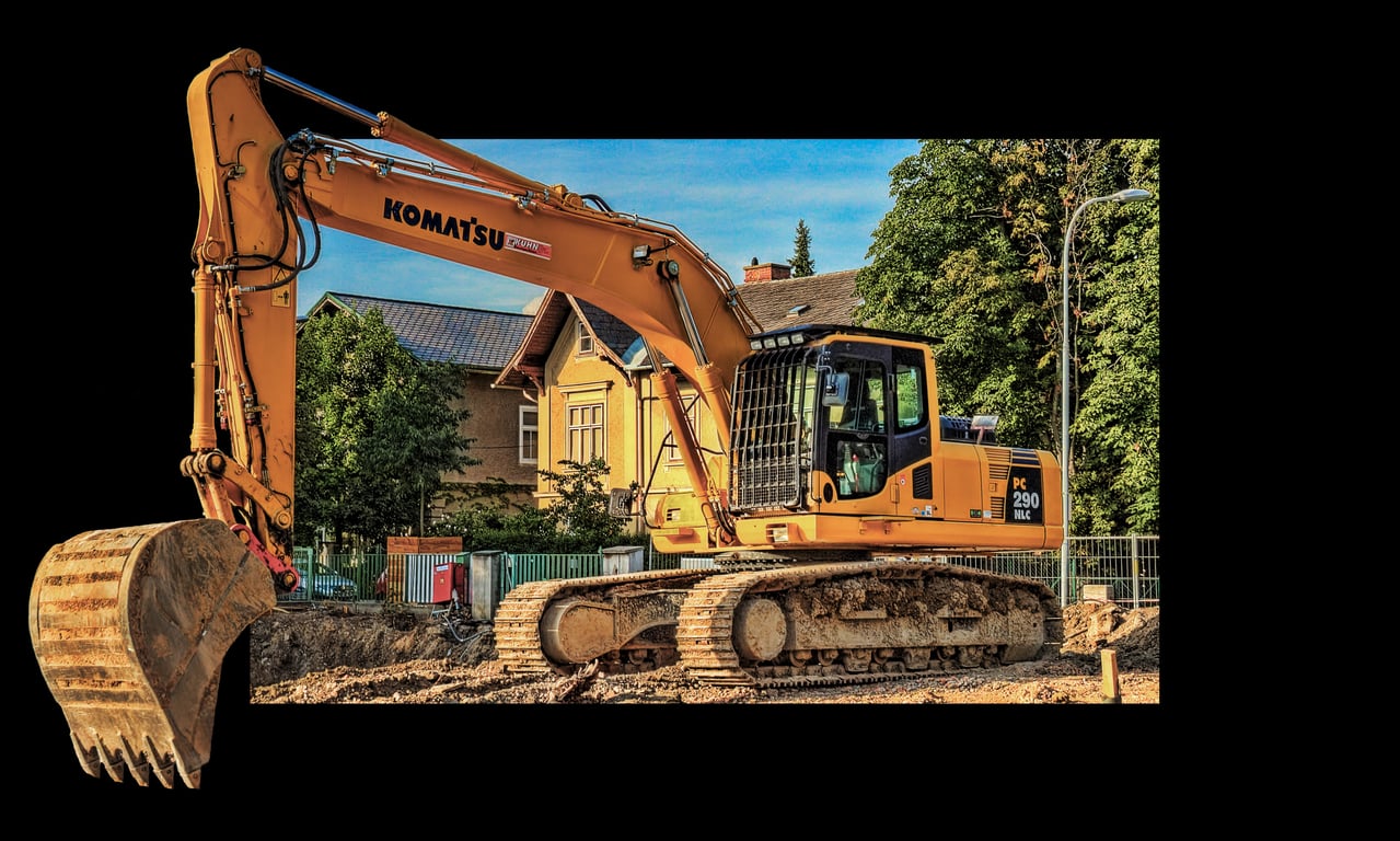 excavator construction site