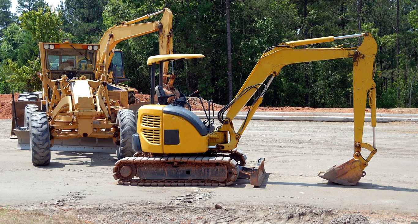 backhoe loader construction site
