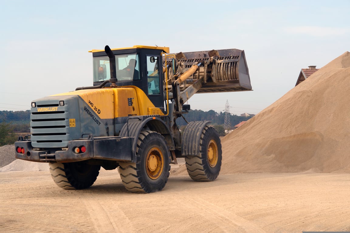 backhoe loader construction site
