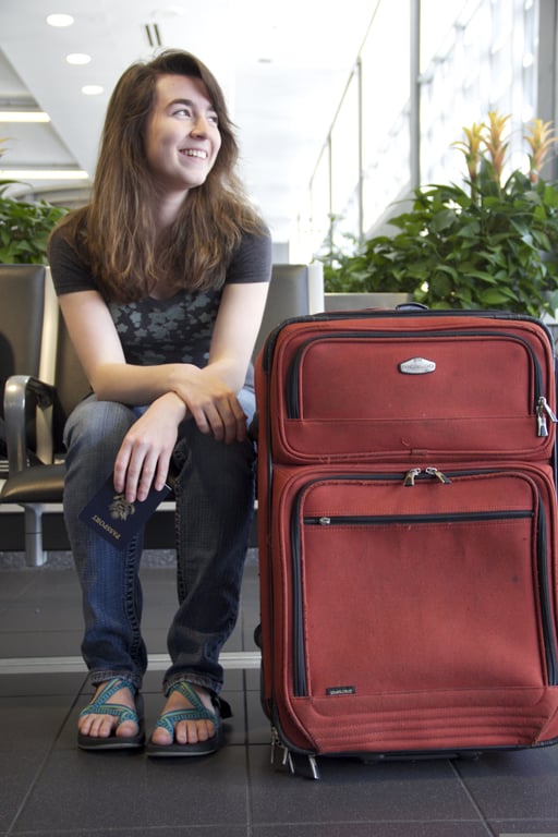 Away hardside suitcase airport