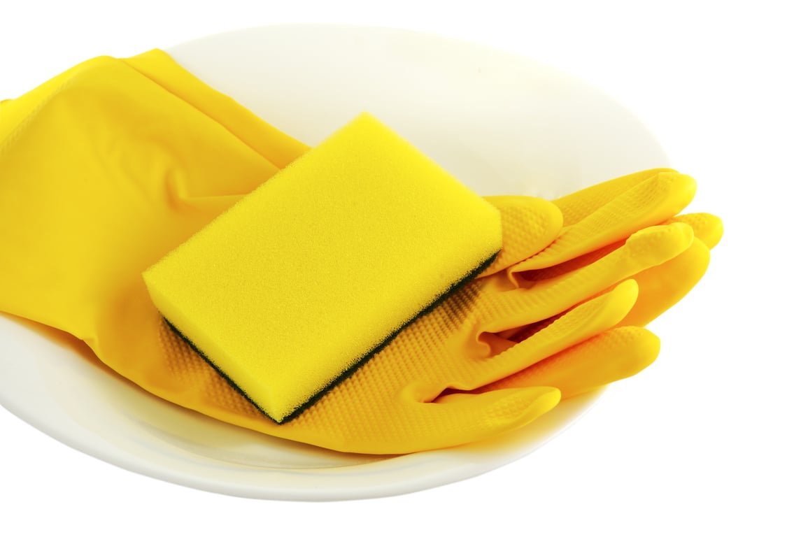 house cleaner cleaning kitchen