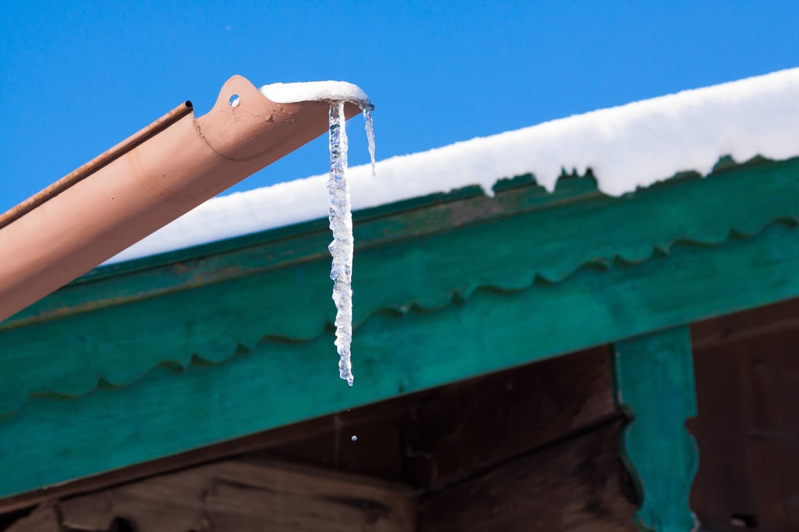 clogged roof gutters