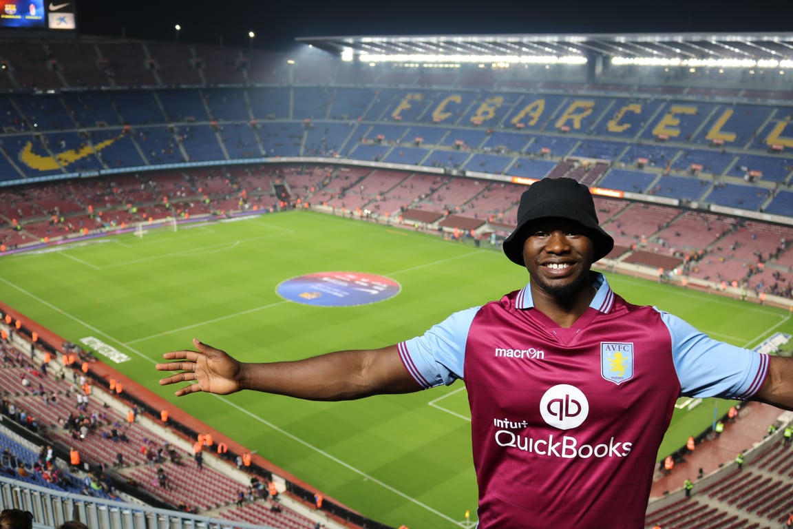 European football stadium crowd