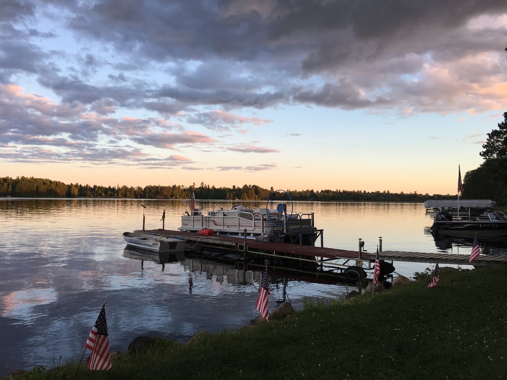 pontoon boat on lake