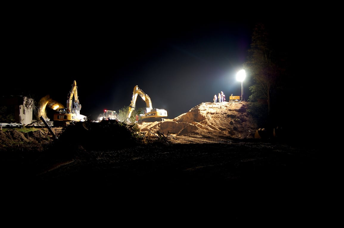 excavator at construction site