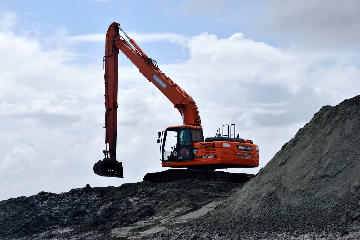 backhoe loader construction site