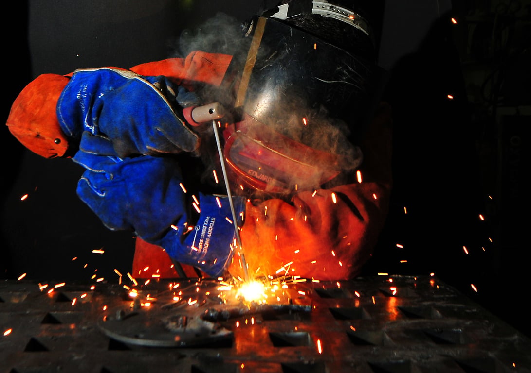 trade school welding lab