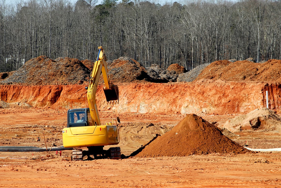 hydraulic excavator construction site