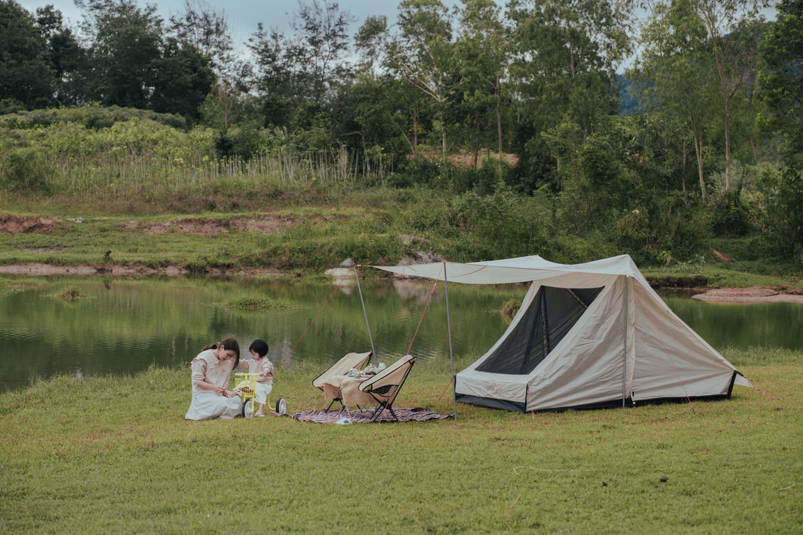 organized tent campsite