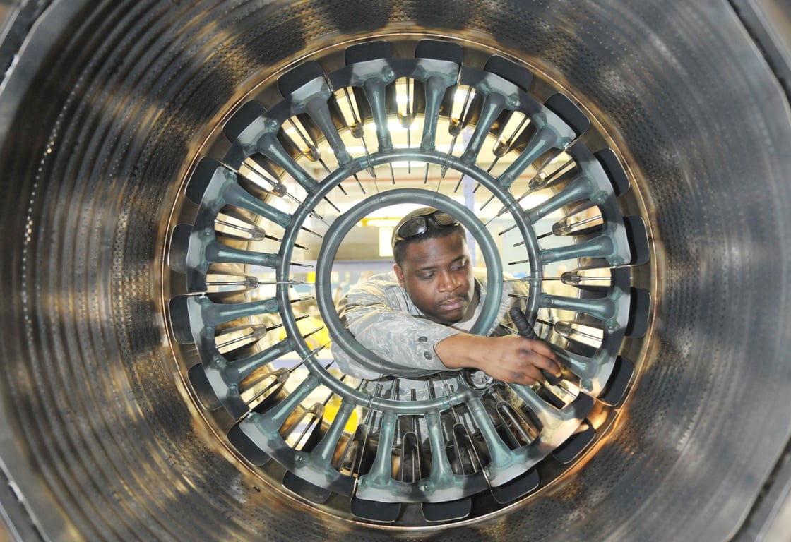 HVAC technician repairing furnace