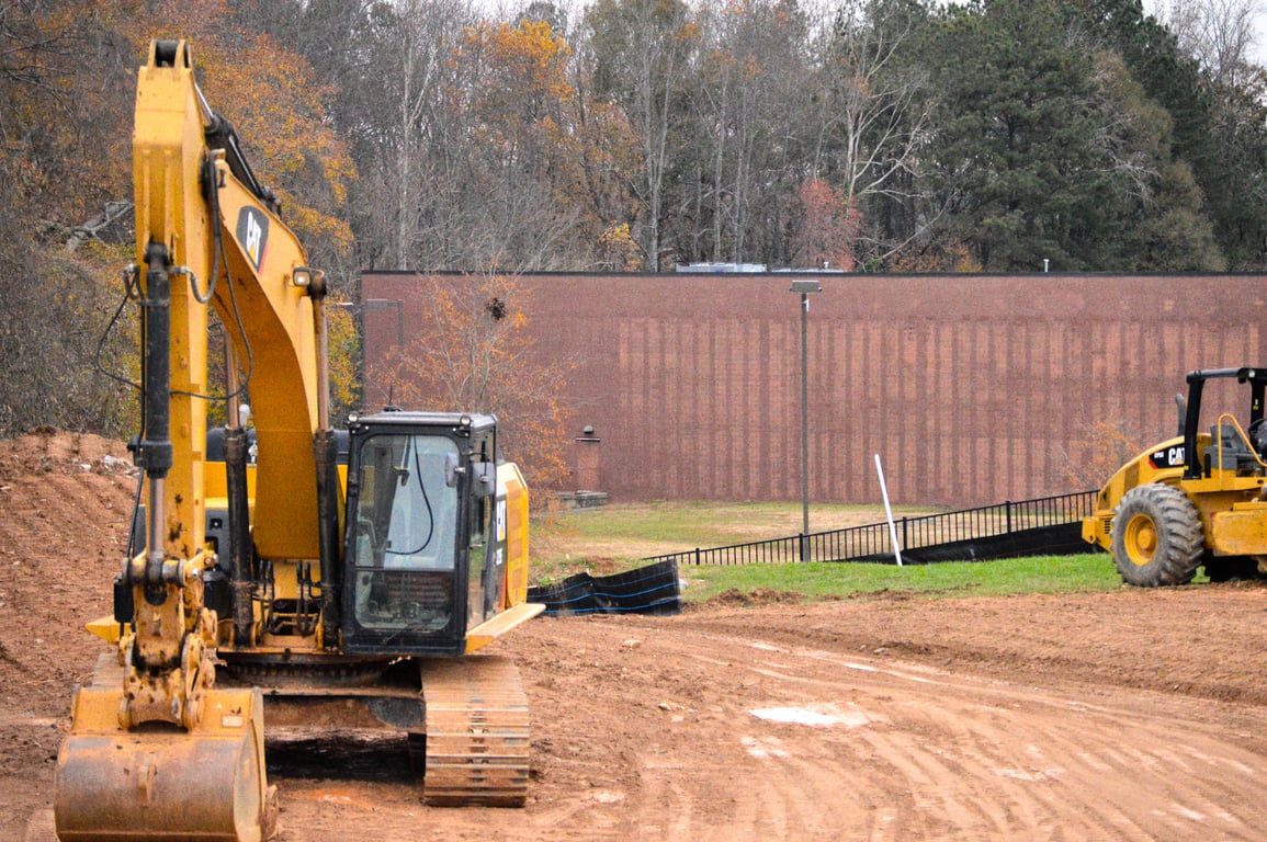 compact dozer grading site