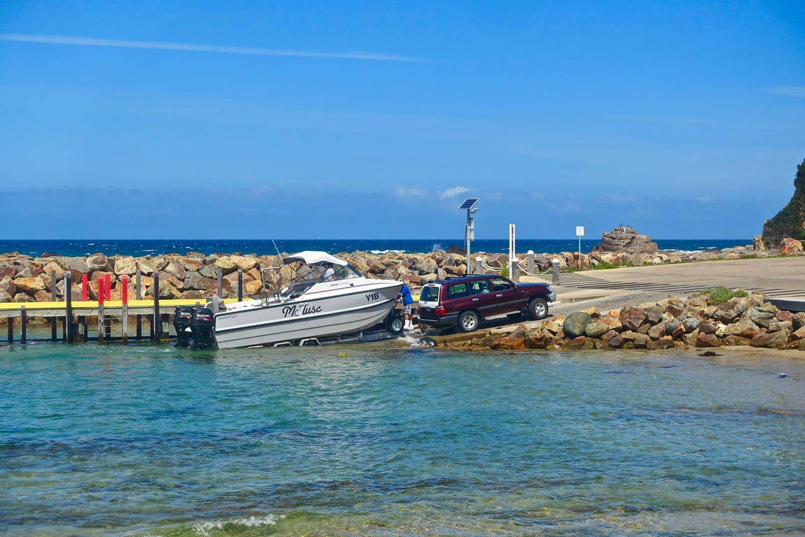 boat trailer launch ramp