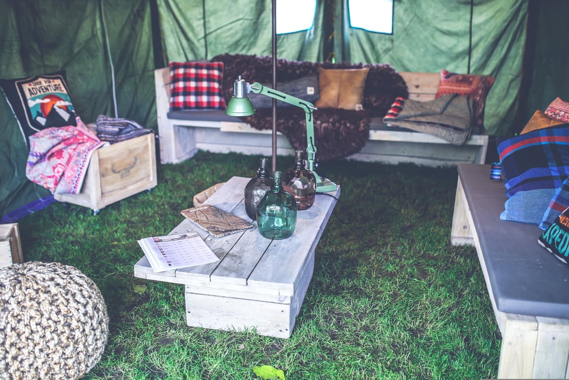 glamping tent interior
