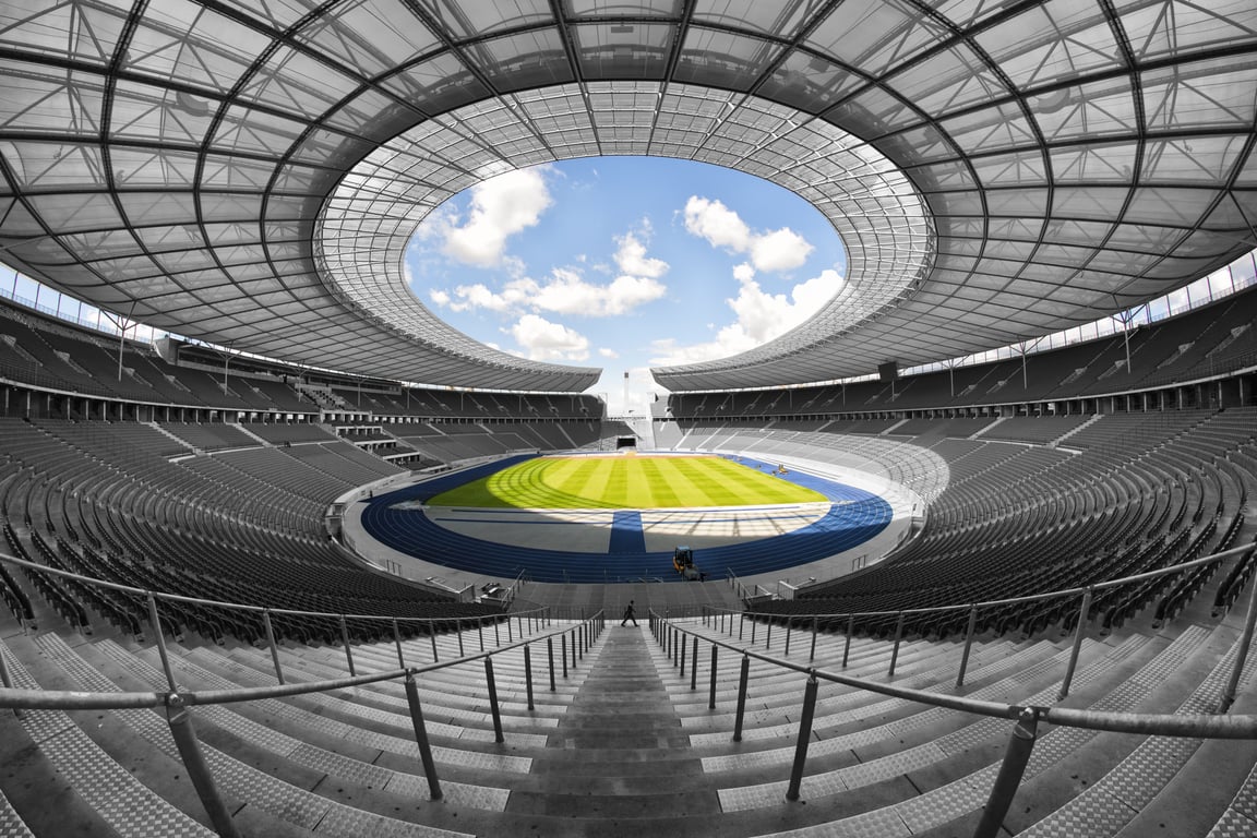 football stadium supporter section
