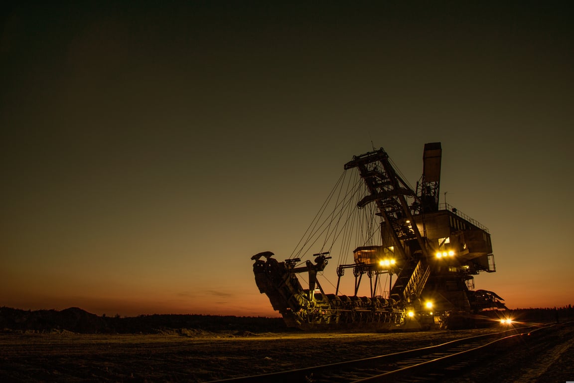 excavator on flatbed trailer