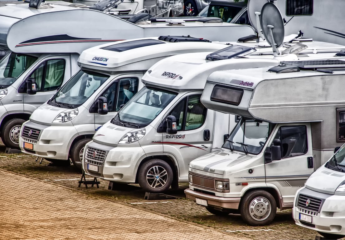 compact camper van campsite